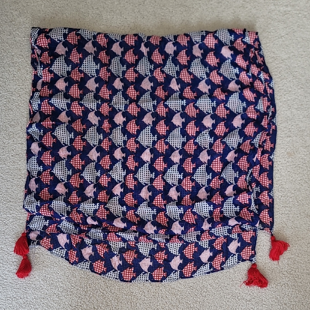 Talbots  Red, White And Blue Scarf